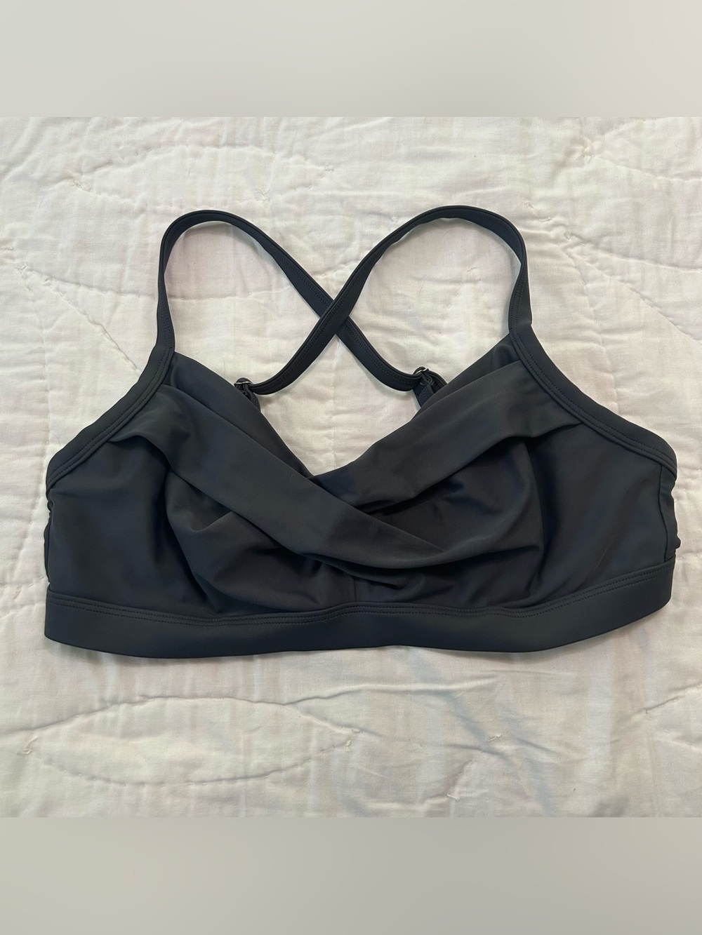 Athleta cross front bikini top with underwire gray Size: 36 B /C